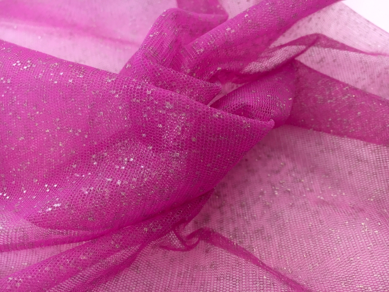 Metallic Nylon Tulle in Ciclamino and Gold0