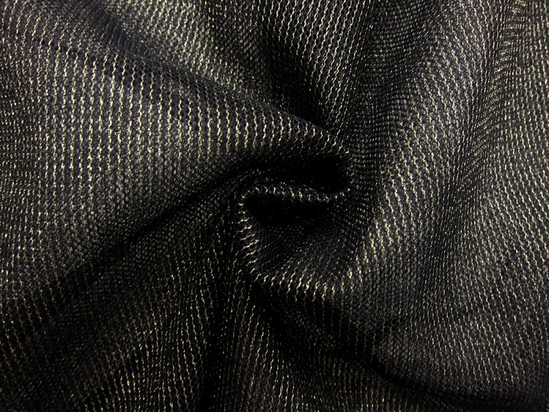 Metallic Nylon Tulle in Nero0
