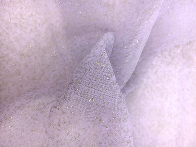 Metallic Nylon Tulle in Lilla and Gold0