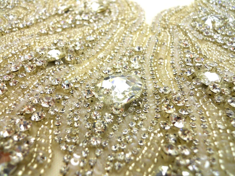 Colette Champagne Crystal Embroidered Tulle Bodice2