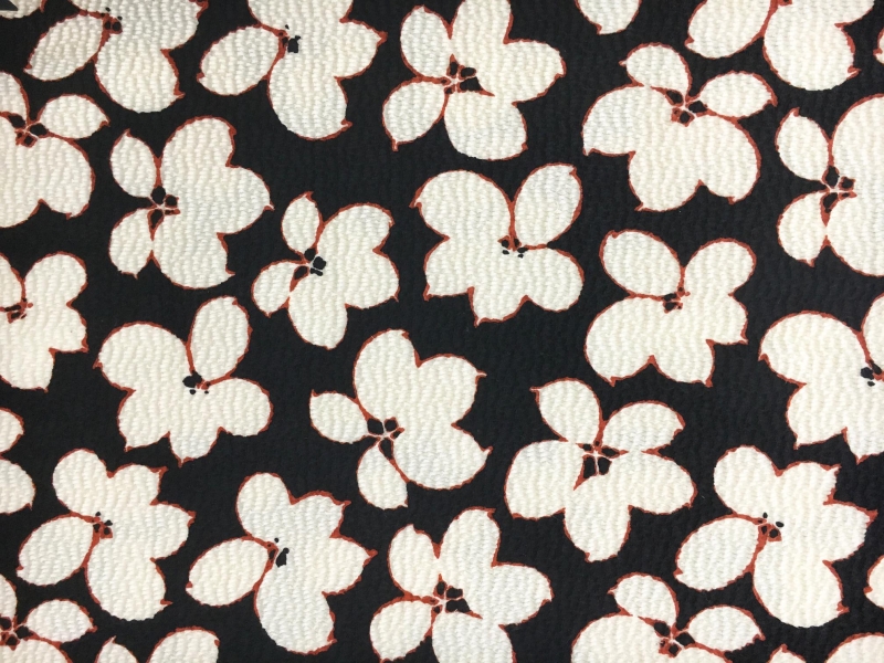 Wool and Nylon Panel with Large Florals0