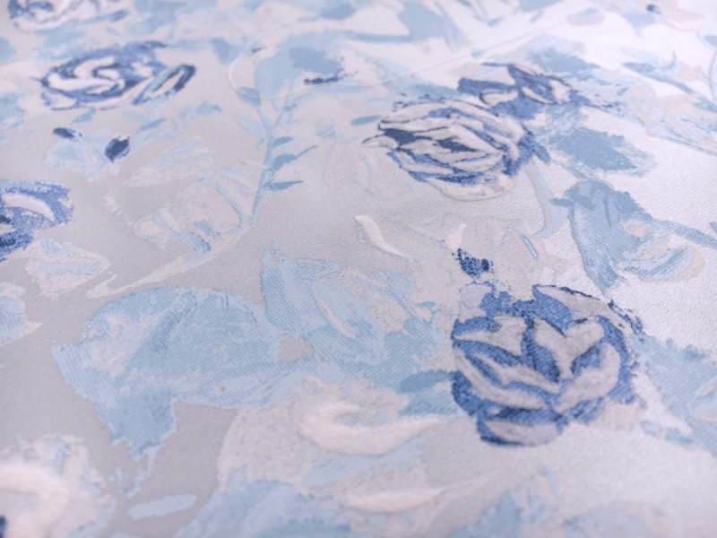Pigment Printed Silk Satin with Impressionist Roses2