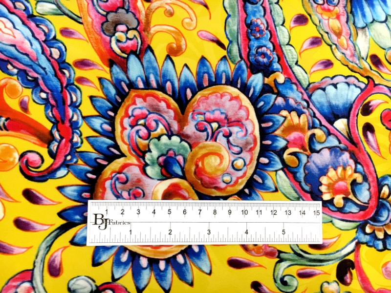 Printed Silk Jacquard with Italian Tile Paisley1