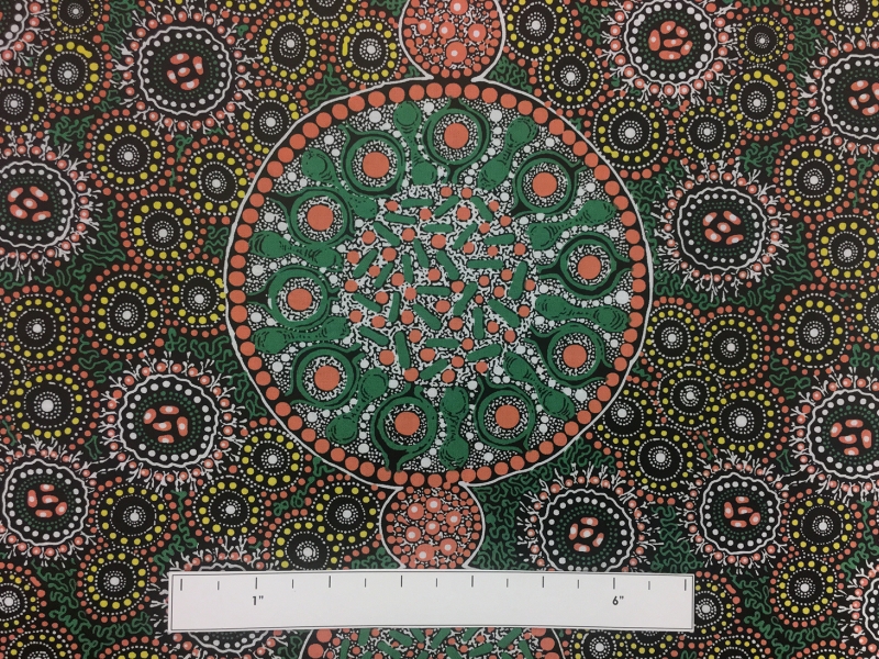 Australian Cotton Print With Aboriginal Motif 1