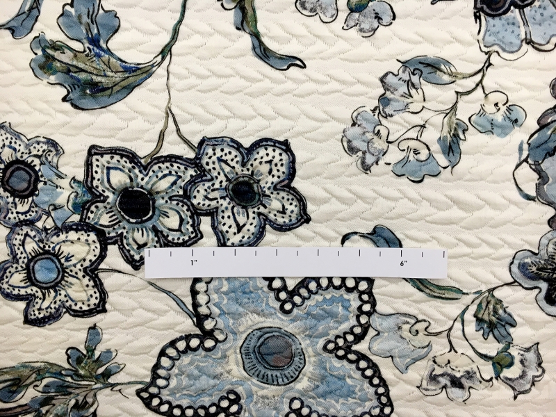 Nylon and Silk Blend Textured and Printed Brocade1