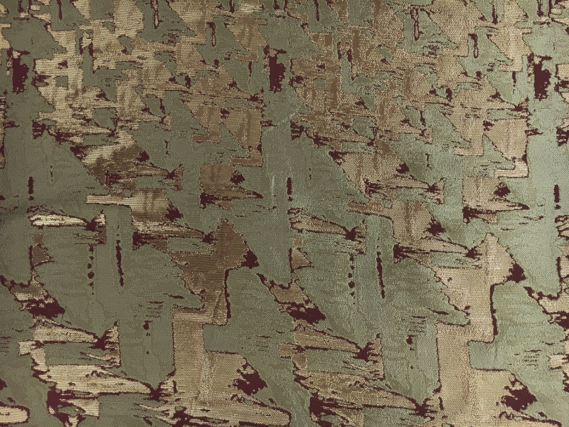 Metallic Silk and Rayon Blend Abstract Camouflage 0