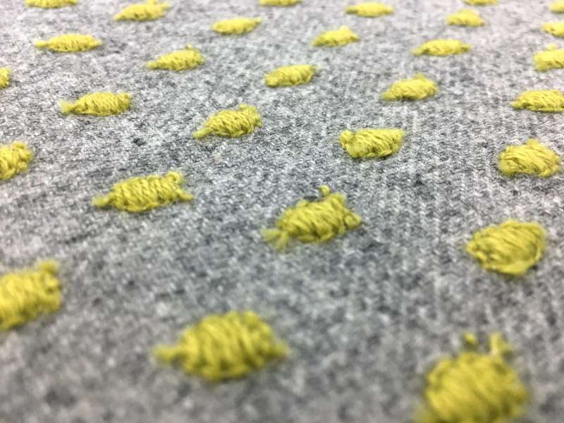 Cotton Wool Flannel With Embroidered Dots2