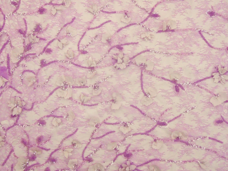 SALE PIECE Beaded and Appliquéd Chantilly Lace0