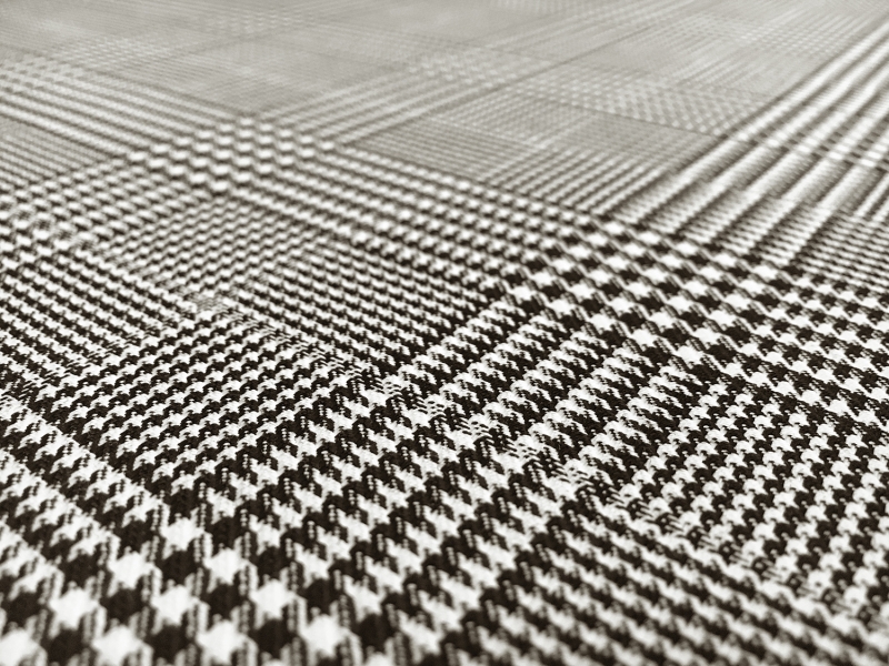Italian Stretch Wool Glen Check in Black and White3