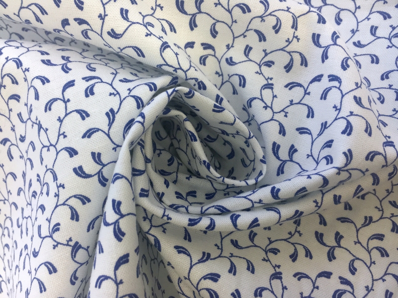 Cotton Broadcloth Decorative Vines Print1