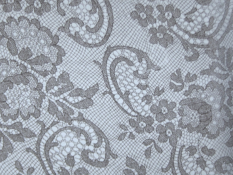 Printed Silk Chiffon with Floral Lace Patterns0