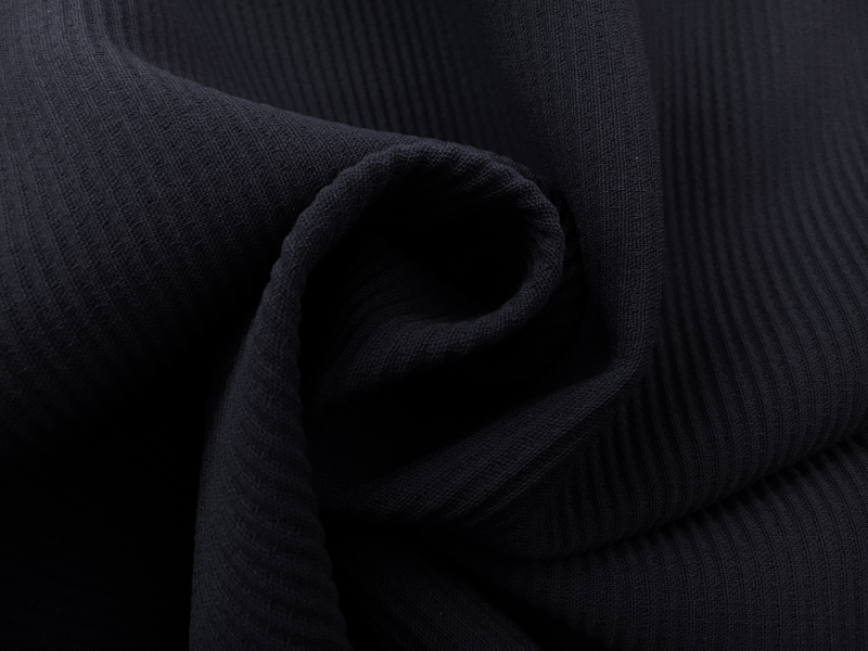 Wool Lycra Ottoman Crepe in Midnight Navy1