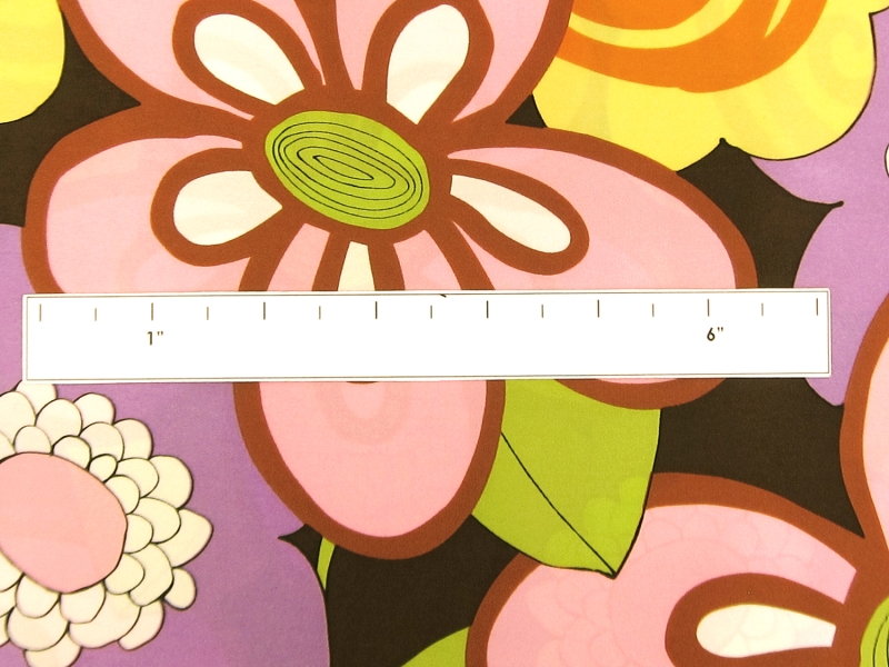 Printed Silk Charmeuse with Vibrant Illustrated Florals1