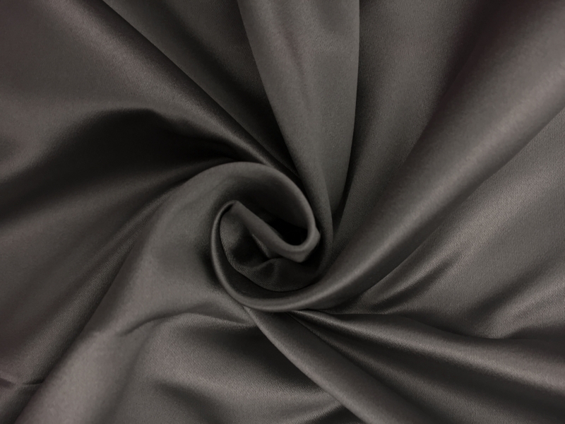 Italian Silk Duchesse Satin in Gunmetal0