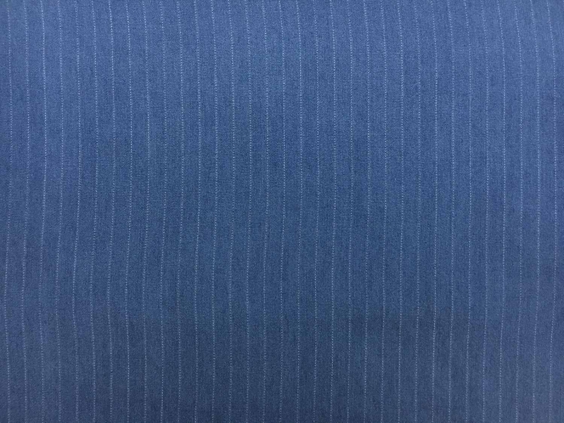 Rayon Denim Stripe in Medium Blue0