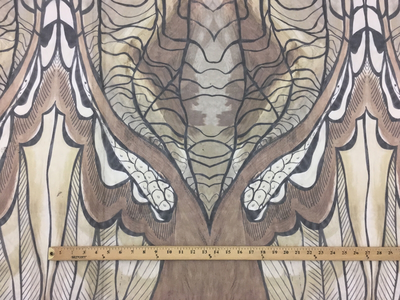 Italian Silk Chiffon Panel With Abstract Large Scale Print1