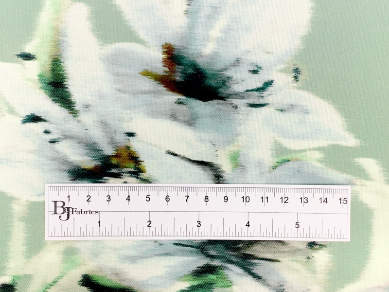 Printed Silk Mikado with Warped Florals1
