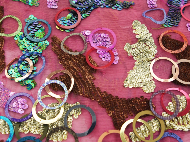 Sequined Novelty on Silk Chiffon0