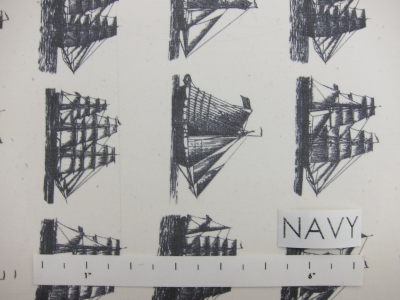 Printed Silk Chiffon (in Navy)0