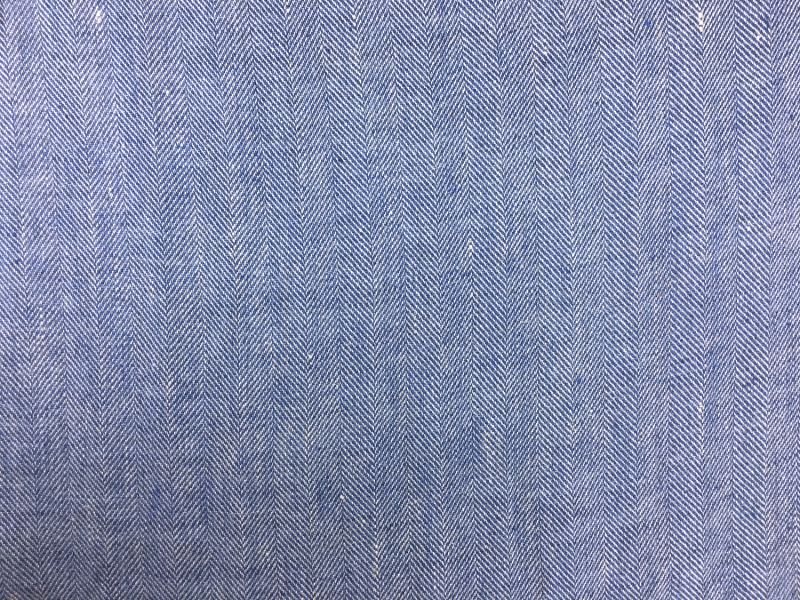 Linen Herringbone in Blue0