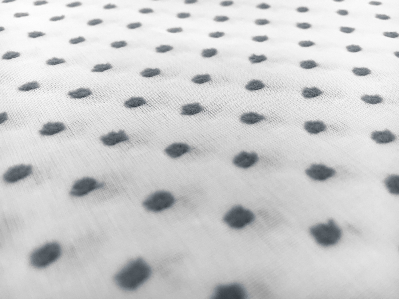 Swiss Cotton Plumetis in Grey on White0