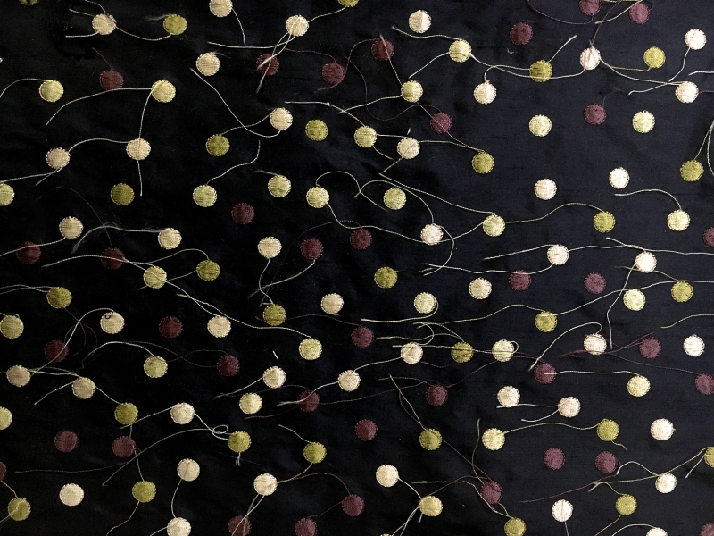 Shantung with Embroidered Polka Dots0
