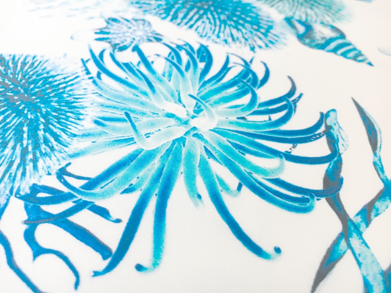 Printed Silk Chiffon with Corals and Anemones3