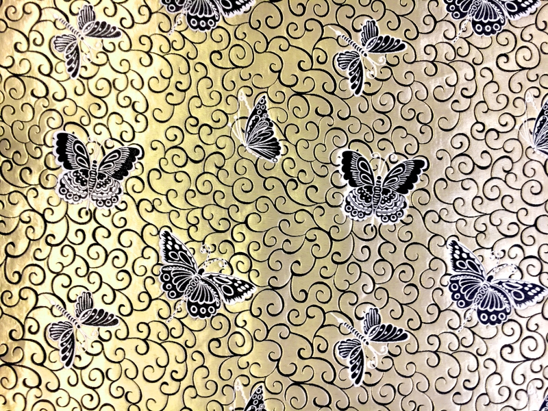 Metallic Brocade with Butterflies0