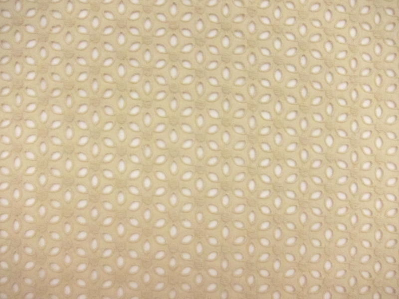 Cotton Eyelet in Beige0