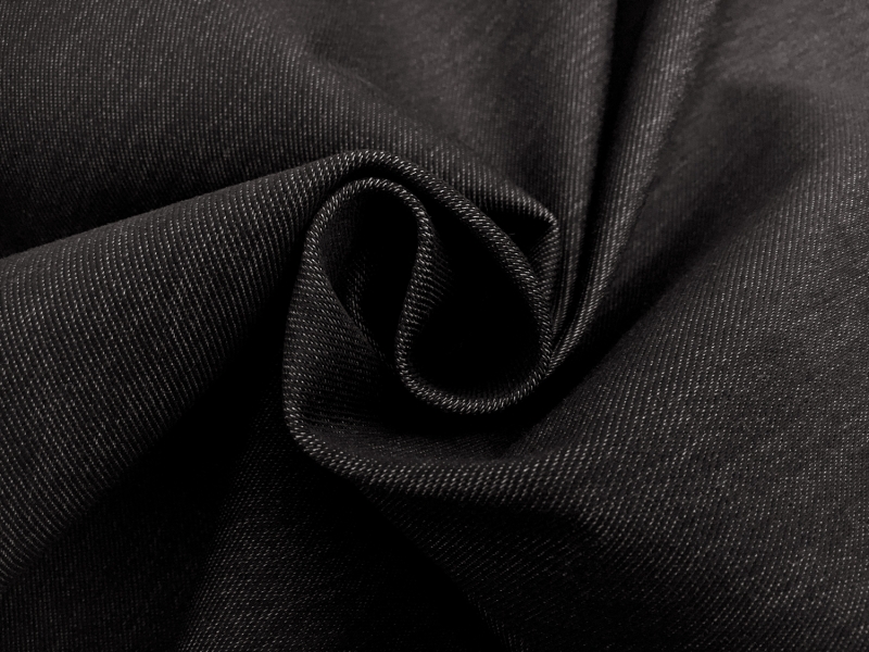 Denim Look Cotton Blend 4 Way Stretch in Black1