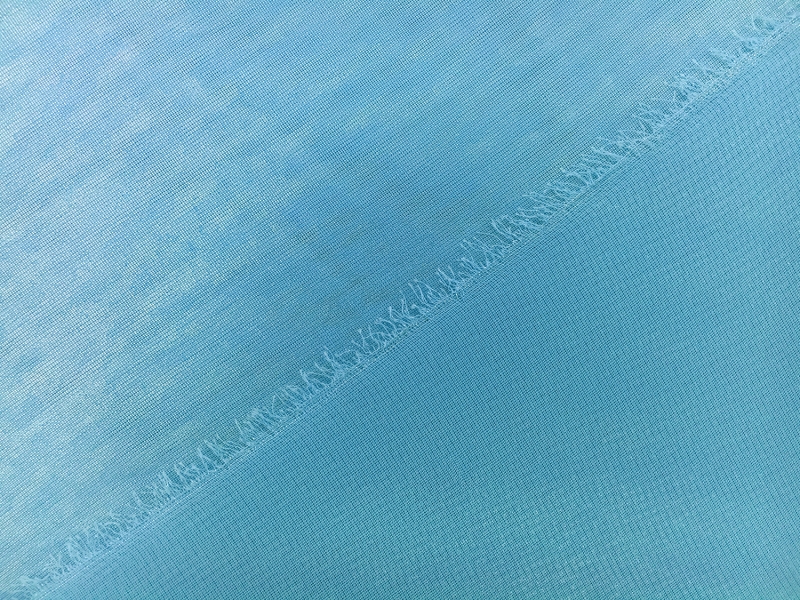 Microfiber Silver Metallic Chiffon in Maya Blue2