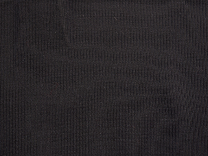 Virgin Wool Rib Knit in Black0