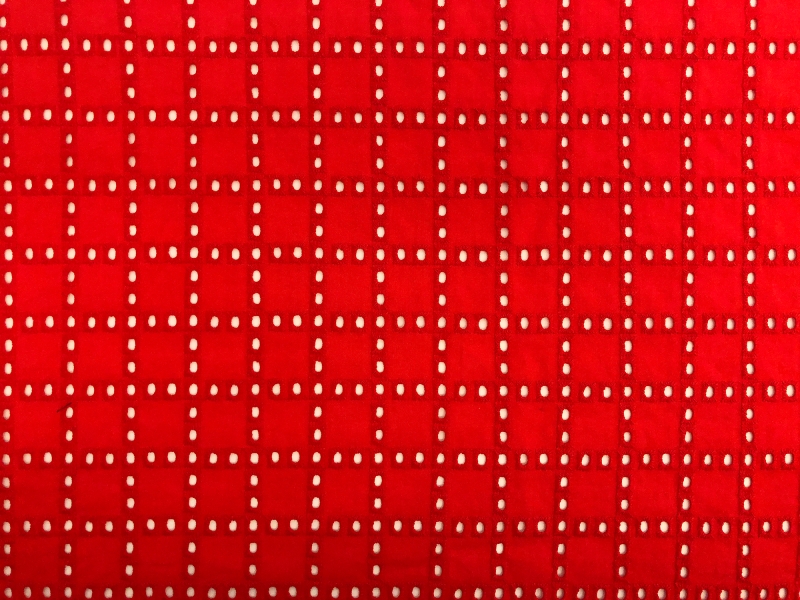 Cotton Eyelet in Tomato0