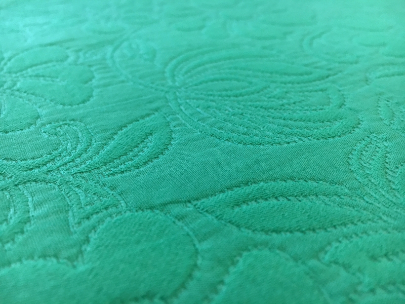 Italian Cotton Blend Floral Brocade in Emerald2