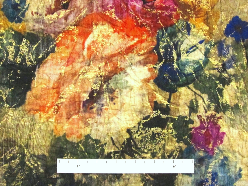 Metallic Silk Blend Cloqué1