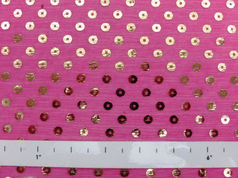 Press on Metallic Sequins on Silk Crinkle Chiffon1