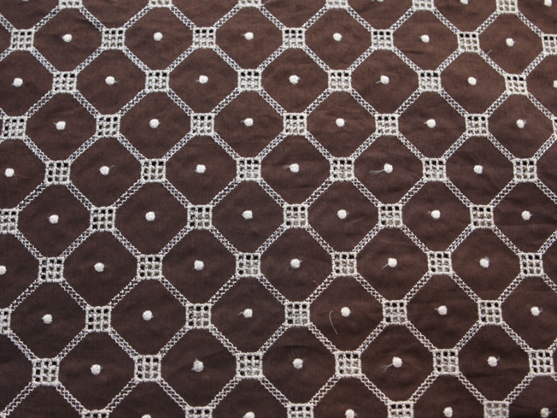 Cotton Eyelet in Brown1