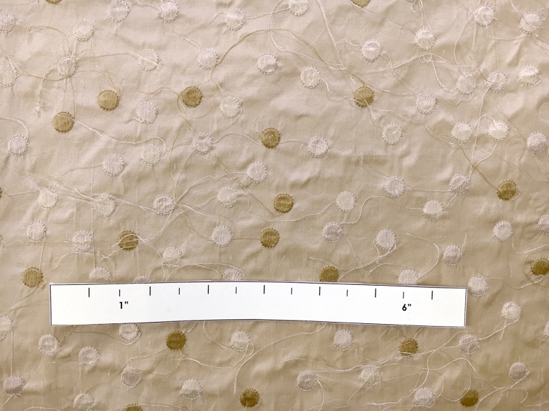 Iridescent Silk Shantung with Embroidered Dots1