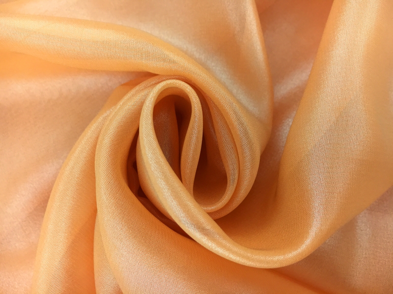 Microfiber Silver Metallic Chiffon in Apricot0