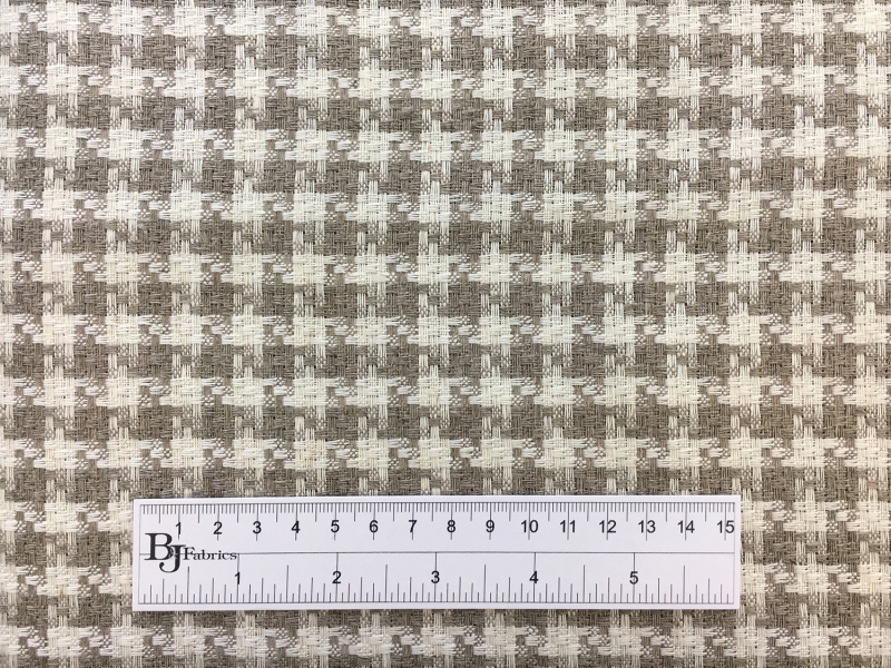 Upholstery Linen Woven Houndstooth in Natural3