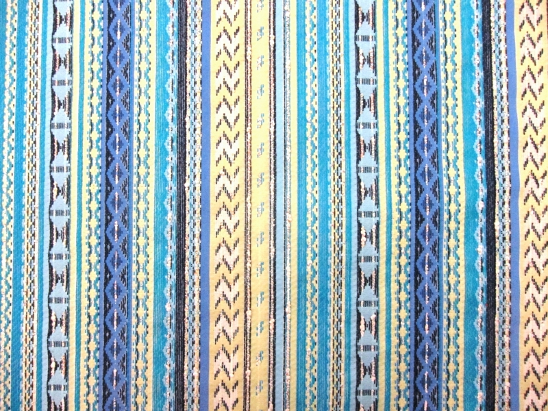 Poly Cotton Blend Ikat Brocade0