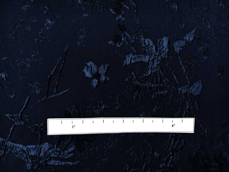 Polyester Twill with Metallic Abstract Floral Border1