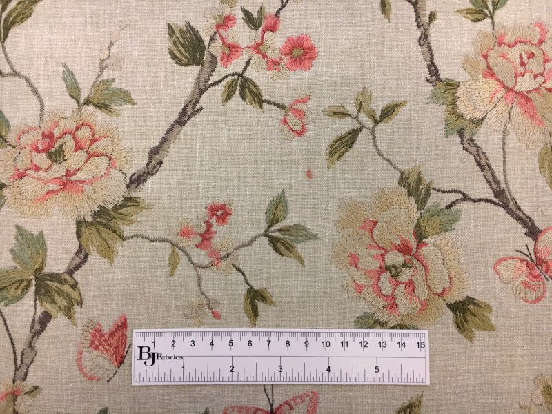 Poly Cotton Upholstery with Floral Embroidery3