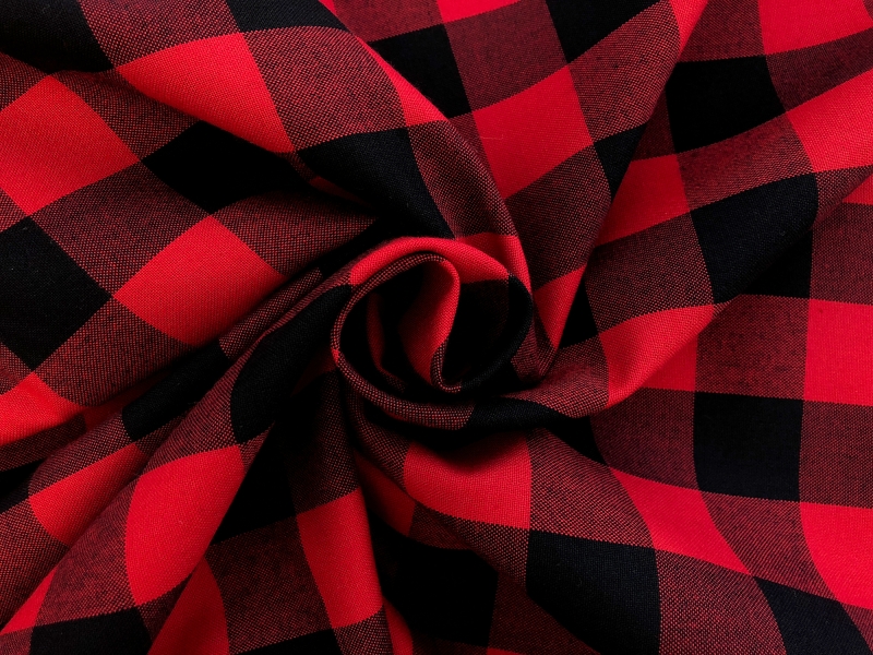 1" Carolina Cotton Gingham in Scarlet1