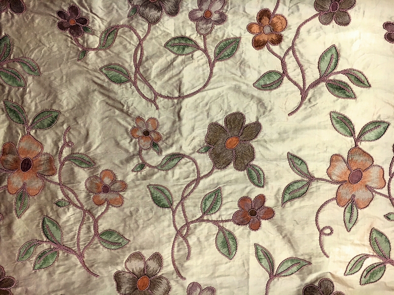 Embroidered Silk Shantung0