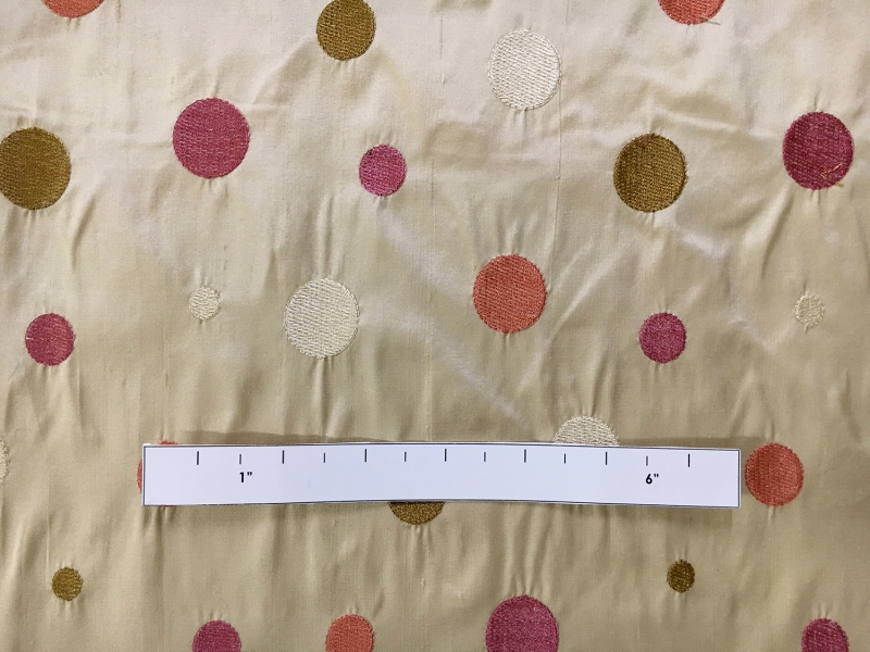 Silk Shantung with Embroidered Polka Dots1