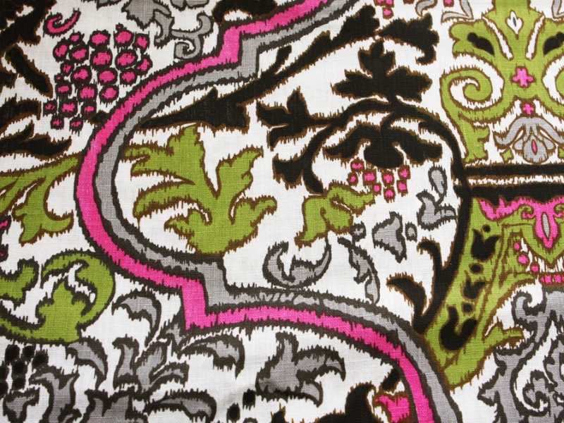 Linen Upholstery Ornamental Print1