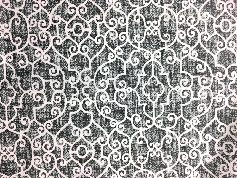 Outdoor Spun Polyester Canvas with Ornamental Print 0