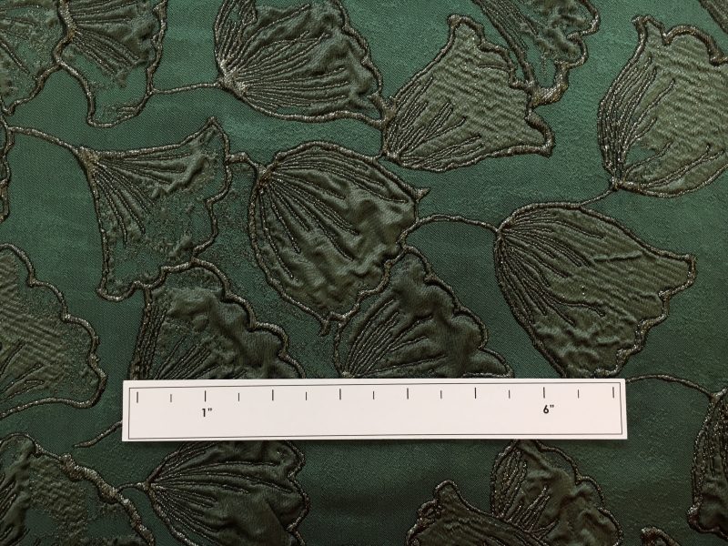 Silk Blend Brocade with Ginkgo Biloba Leaves Jacquard 1