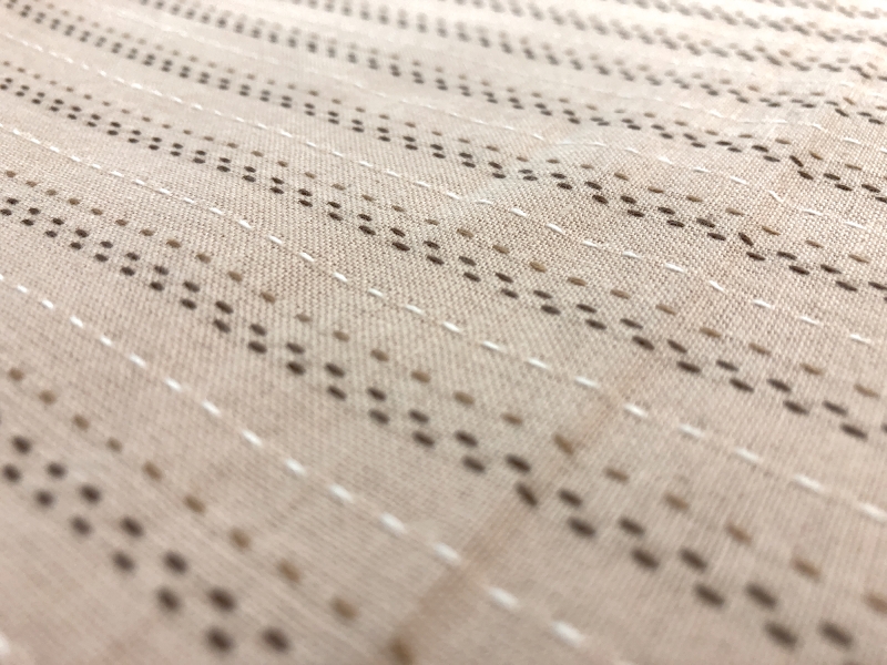 Beige Pinstripe Cotton Woven Novelty 2